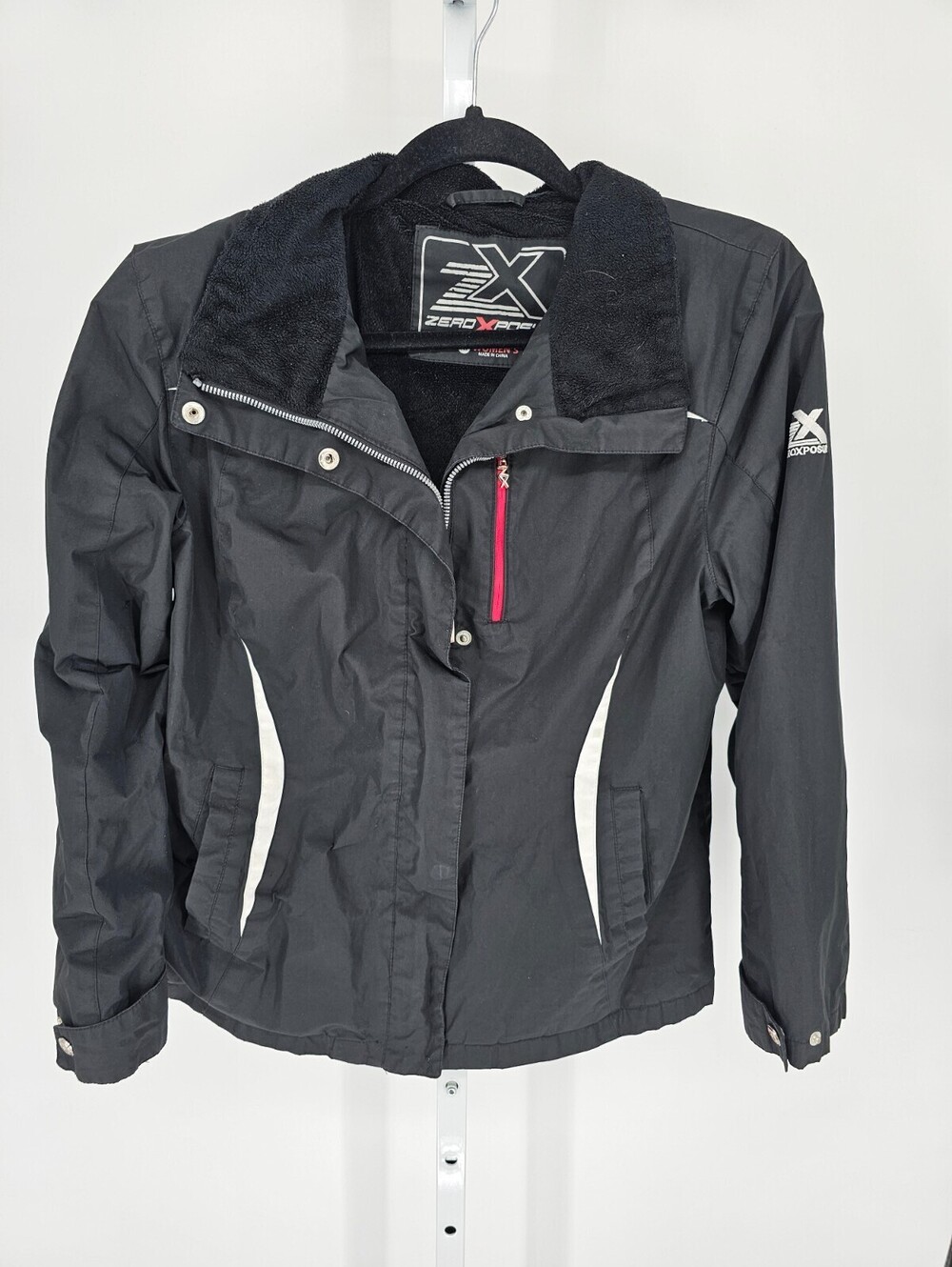 ZeroXposur Womens LSz M Jacket Black Lined Zip Up Winter Coat Warm Outdoor